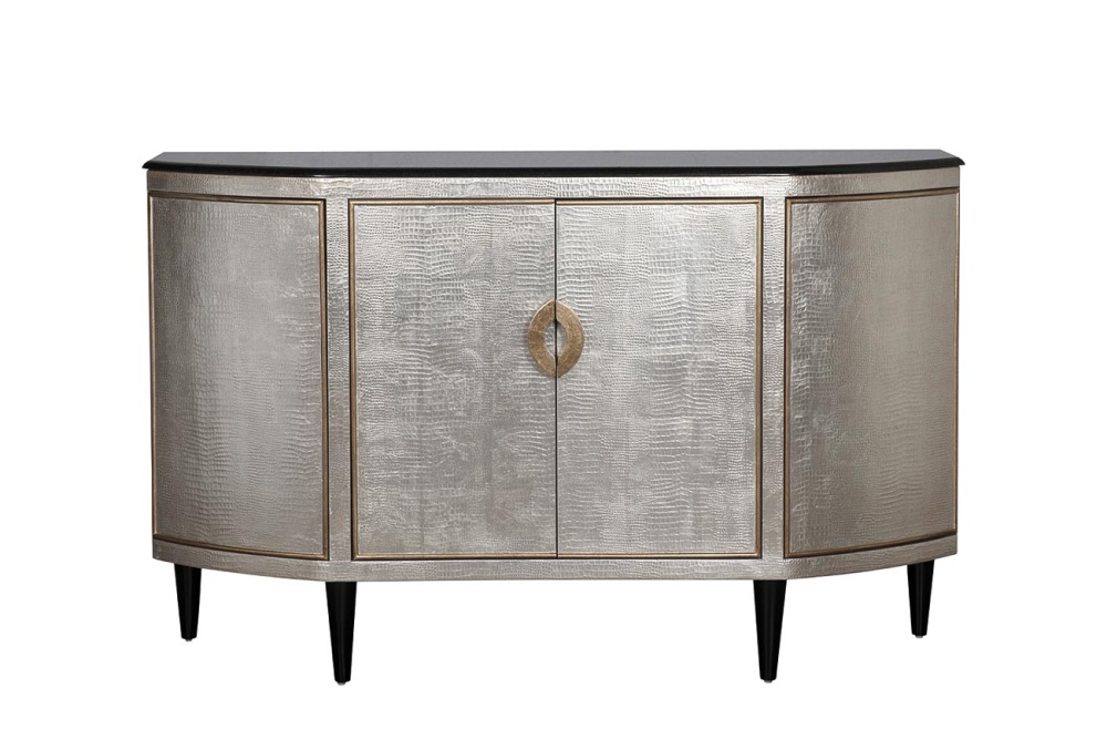 Комод серебристый с каменной столешницей ART-N2911-S